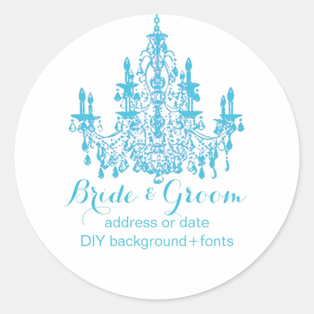 Sticker Rond PixDezines lustre bleu aqua (Devant)