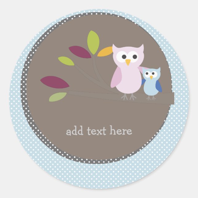 Sticker Rond PixDezines maman+bébé pour un baby shower (Devant)