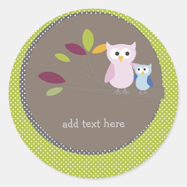 Sticker Rond PixDezines maman+bébé pour un baby shower (Devant)