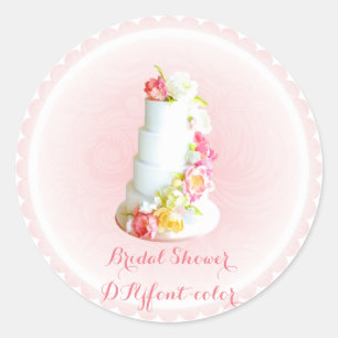 Sticker Rond PixDezines mariage gâteau/douche nuptiale/do-it-yo