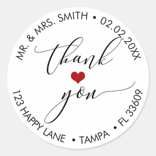 Sticker Rond PixDezines MERCI+COEUR (Devant)