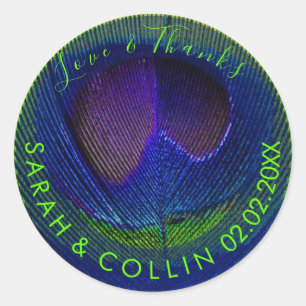 Sticker Rond PixDezines oeil paon/bleu cobalt/vert néon