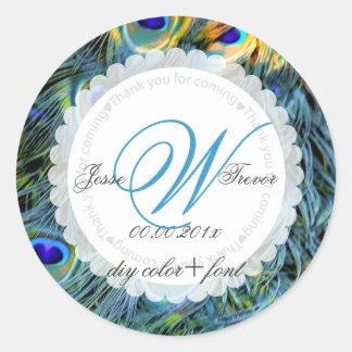 Sticker Rond PixDezines plumes de paon