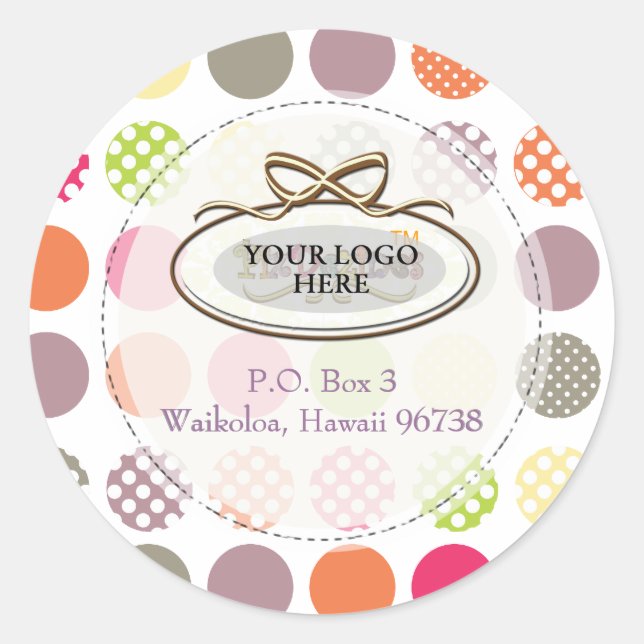 Sticker Rond PixDezines pois rétro/arrière - plan do-it-yoursel (Devant)