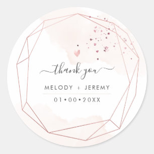 Sticker Rond PixDezines Rose Gold Gem cadre facette pierre