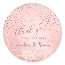 PixDezines Rose Gold Snow Bokeh+Confetti Merci