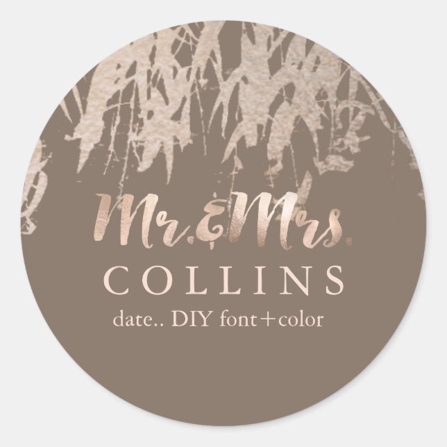 Sticker Rond PixDezines Willow/Faux Pink Gold/DIY background (Devant)