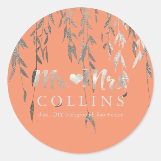 Sticker Rond PixDezines Willow/Faux Silver Foil/do-it-yourself  (Devant)