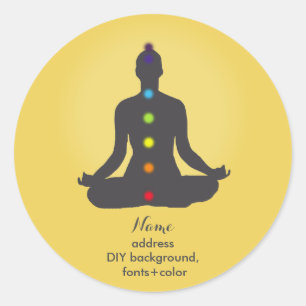 Sticker Rond PixDezines Yoga Chakra/Méditation/Fond DIY