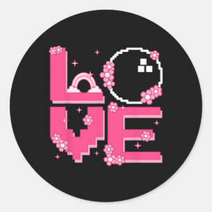 Sticker Rond Pixel Art Retro 60s les années 70 Style Hippie ten