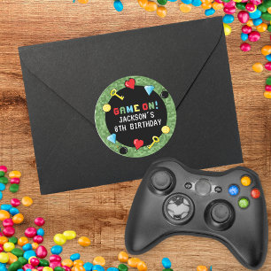 Sticker Rond Pixels Arcade Niveau supérieur Anniversaire de enf