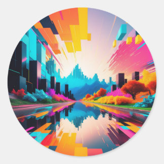 Sticker Rond Pixels Mania