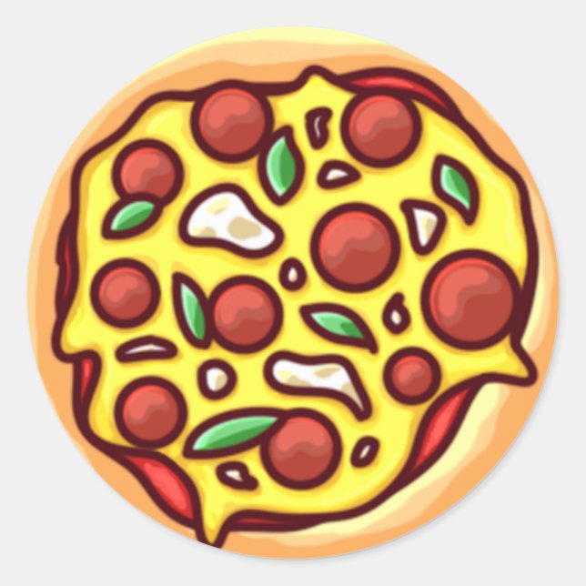 Sticker rond pizza (Devant)