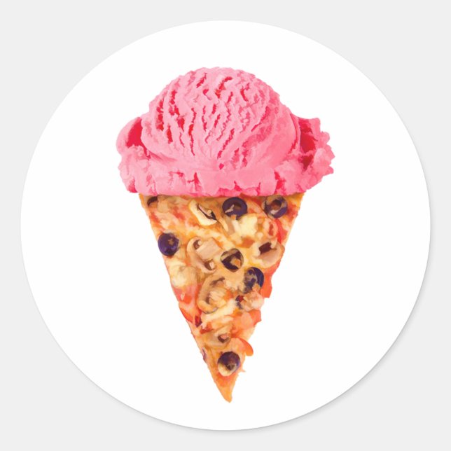 Sticker Rond Pizza à la crème glacée (Devant)