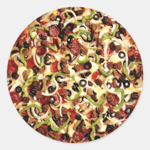 Sticker Rond Pizza aux oeuvres