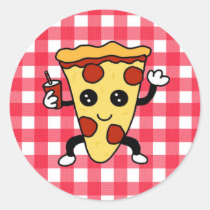 Sticker Rond Pizza Birthday Party ou Pizza Parlor