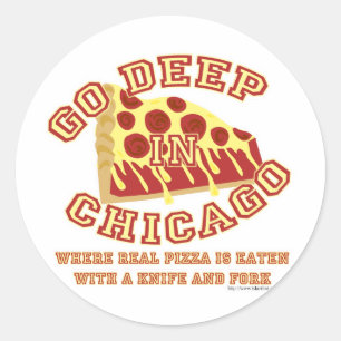 Sticker Rond Pizza De Style Chicago