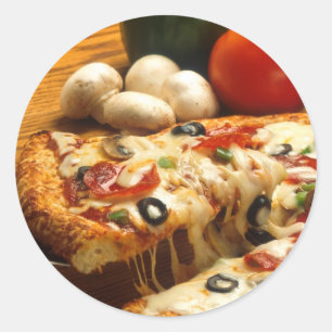 Sticker Rond Pizza délicieuse