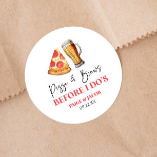 Sticker Rond Pizza et brasses avant le dîner de répétition
