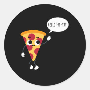 Sticker Rond Pizza Friday Pizza Parlor Shop