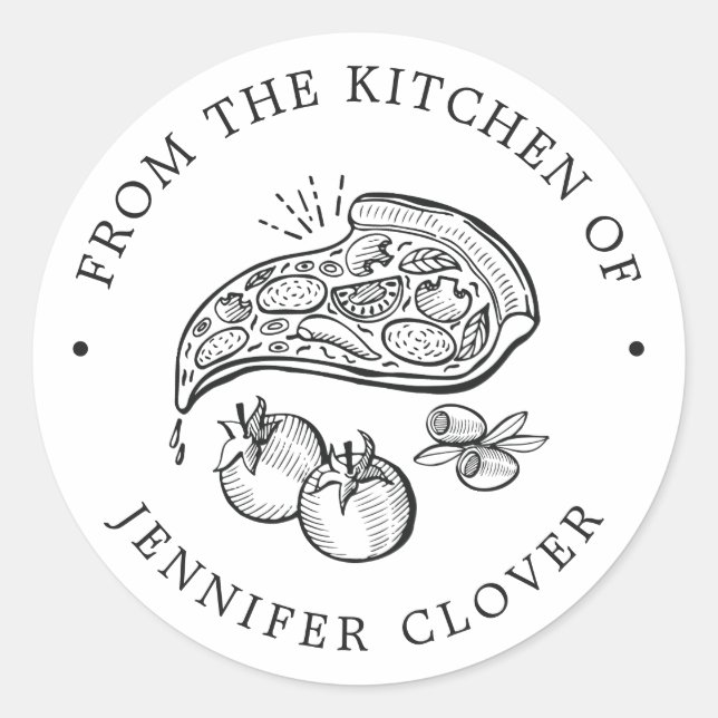 Sticker Rond Pizza Gastronomique À Thème | (Devant)