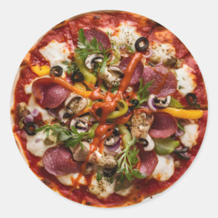 Sticker Rond Pizzeria italienne Pizza Cuisine ou Restaurant