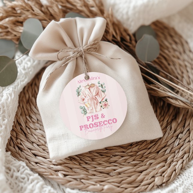 Sticker Rond Pjs et Prosecco Bachelorette (Créateur téléchargé)