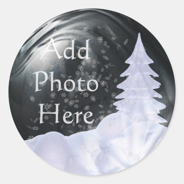 Sticker Rond Placement photo du Globe des neiges (Devant)