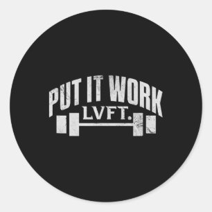 Sticker Rond Placez-Le Travail Gymnase Lvft Bodybuilding Bodybu