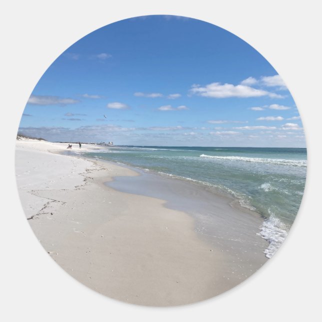 Sticker Rond Plage (Devant)