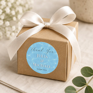 Sticker Rond Plage à l'eau bleue & thème océanique pour mariage