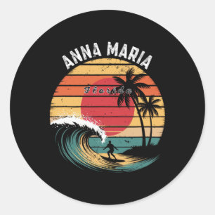 Sticker Rond Plage Anna Maria Floride Surfing de plage 