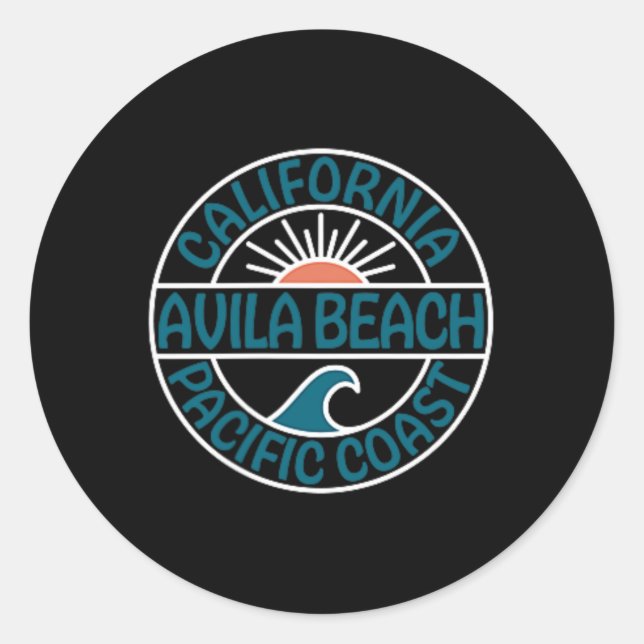 Sticker Rond Plage Avila Californie Front Et Retour (Devant)