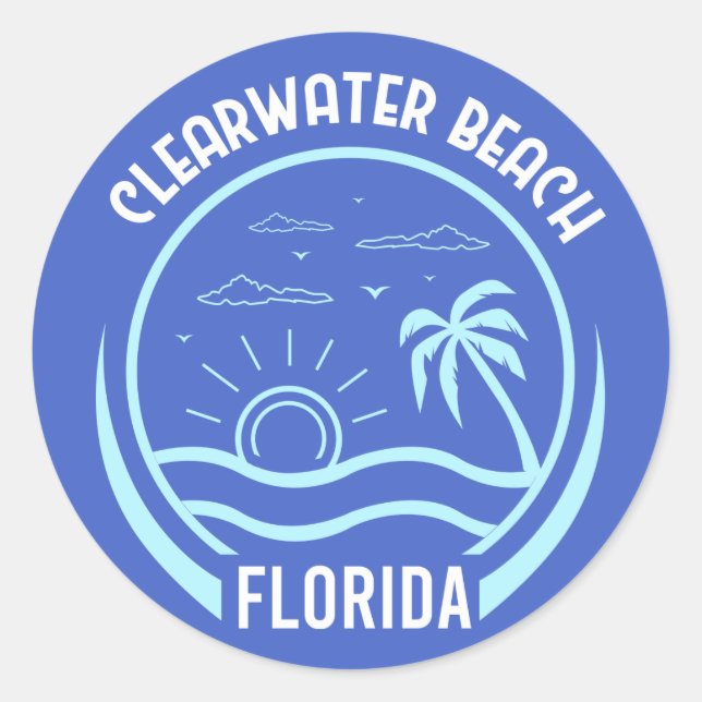 Sticker Rond Plage Clearwater (Devant)