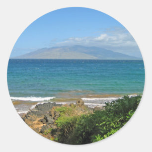Sticker Rond Plage Crystal Blue