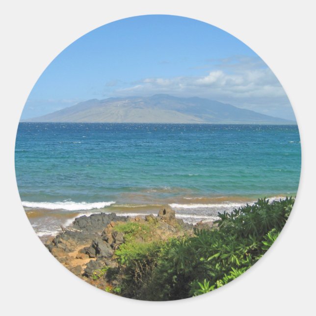 Sticker Rond Plage Crystal Blue (Devant)
