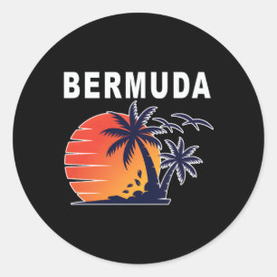 Sticker Rond Plage De L'Île Tropicale Aux Bermudes