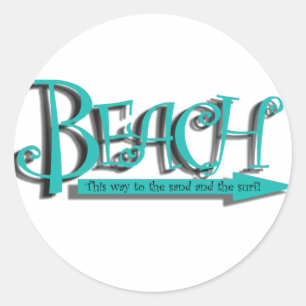 Sticker Rond Plage de sable en surf