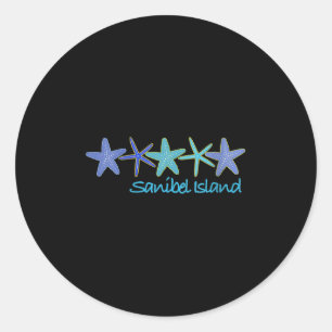 Sticker Rond Plage de vacances tropicale de l'île de Sanibel V-