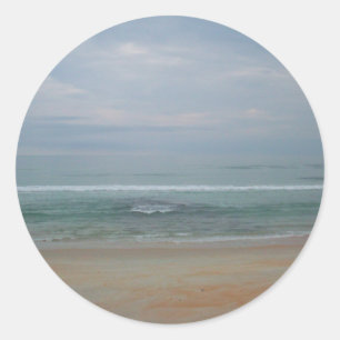 Sticker Rond Plage en pastel de la Floride