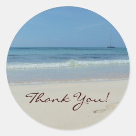 Sticker Rond Plage et Merci de mer
