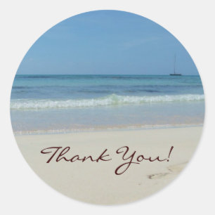 Sticker Rond Plage et Merci de mer