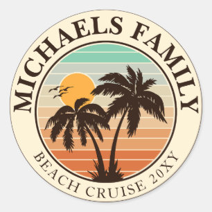 Sticker Rond Plage Famille Réunion Croisière personnalisée Vaca