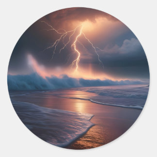 Sticker Rond Plage Foudroyée Deux