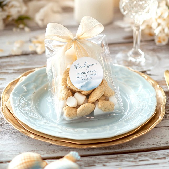 Sticker Rond Plage océanique Baby Shower  (Créateur téléchargé)