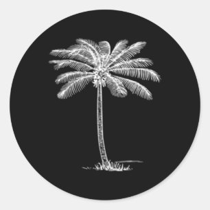 Sticker Rond Plage Palm Tree Vacances tropicales