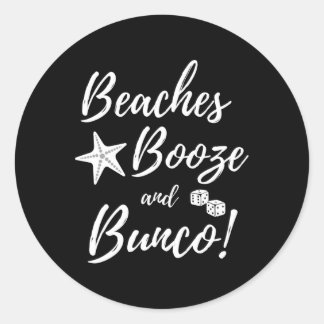 Sticker Rond Plages Alcool Et Bunco Dés Été