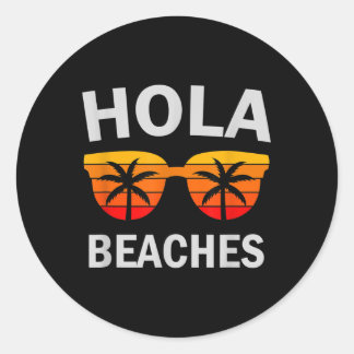 Sticker Rond Plages de Hola Funny Plage vacances été