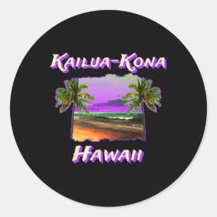 Sticker Rond Plages De Kailua-kona Hawaii 1