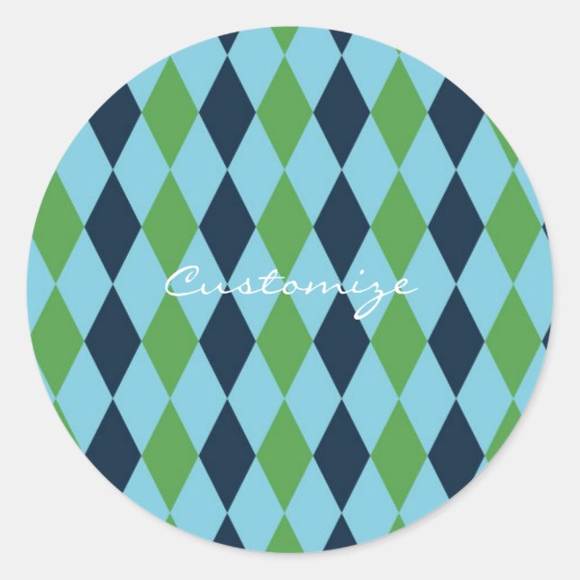 Sticker Rond Plaid diamant Rockabily Thunder_Cove (Devant)